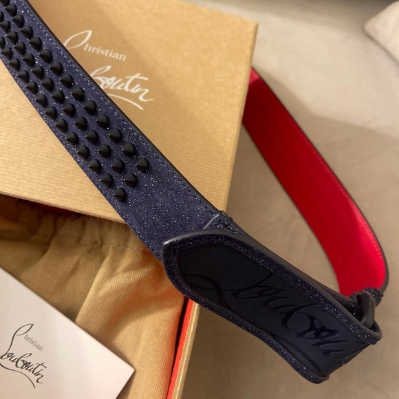 Christian Louboutin Loubi Spike glitter Belt UNISEX - Picture 7 of 9